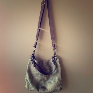 Metallic Gold Fossil Crossbody Purse